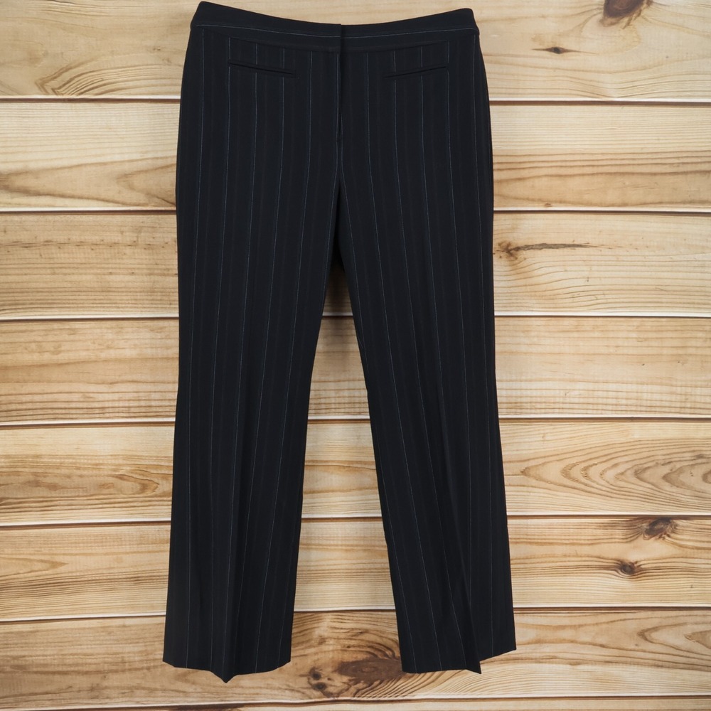 Style & Co. Dress Pants‎ Womens 14P Black Striped Flared Leg Stretch Relaxed NWT